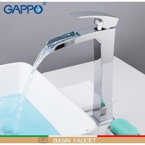 GAPPO basin faucets Waterfall Tall Basin Faucet Bathroom Sink Taps Basin Mixer Chrome Sinks Mixer Tap Cold And Hot Water Tap