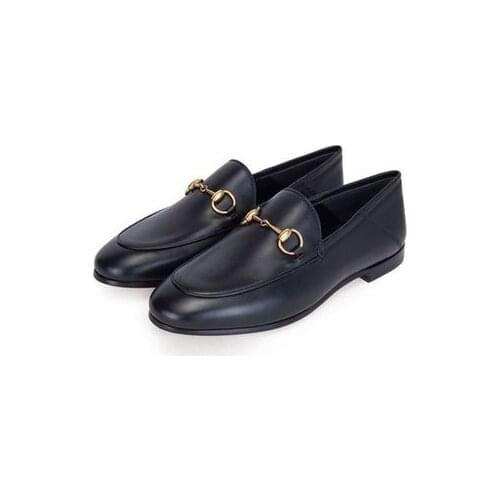 Classic England Style Simple Fashion Cowhide Real Leather Comfort Shoes Genuine Leather Solid Slip-On Loafers Woman Flat Shoes