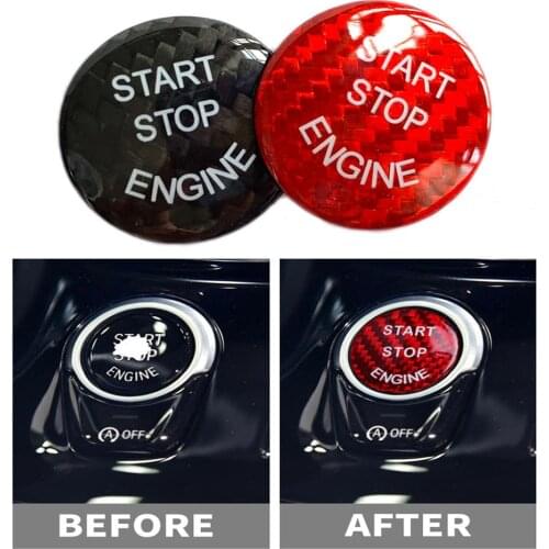 Carbon Fiber Car Styling Interior Engine Start Stop Button Cover Trim For BMW E60 E90 E91 E92 E93 E70 F10 F12 F25 F26 F15 F16