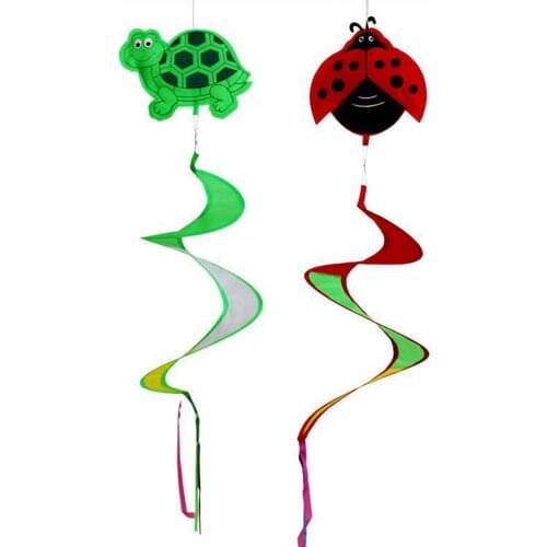 Animal Wind Spinner Window Hanging Colorful Beetle Tortoise Spiral Wind Mill Outdoor Garden Decoration Childrens Toys