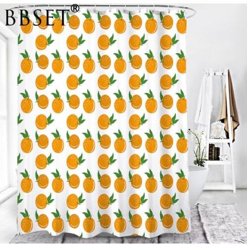 Top Quality Shower Curtain Modern Fresh Fruit Orange Pattern Waterproof Multi-size Douchegordijn Bathroom Decor with 12 Hooks
