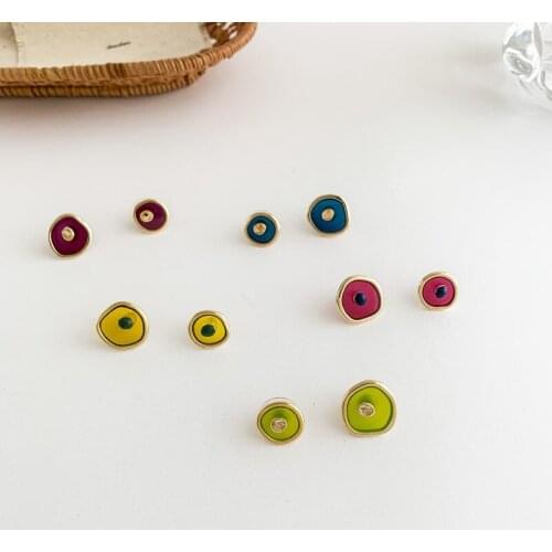 Origin Summer Korean Fashion Irregular Asymmetric Stud Earings for Women Unique Design Geometrical Earings Party Jewelry Hot