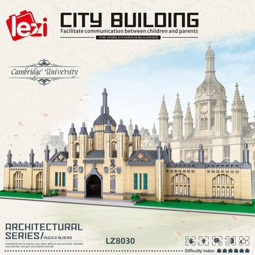 Famous Building Cambridge University Building Block Toys DIY Oxford University Assembly Model 3D Building Module Childrens Toys