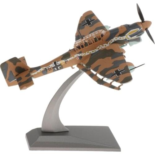 1:72 Scale JU87 Bomber Aircraft Helicopter Diecast Alloy Military Model Airforce for Collectables Home Office Decorative