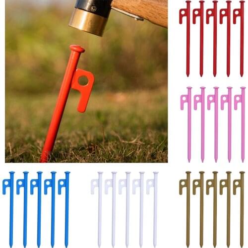 5Pcs 20cm Tent Pegs Sturdy Lightweight Outdoor Ground Nails Rope Camping Equipment Stable Grip Tent Stakes