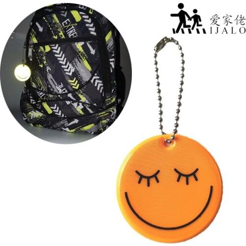 5CM Fashion smile face Reflective pendant charm bag Key Ring Gift keychains Smiley reflective film for road safety