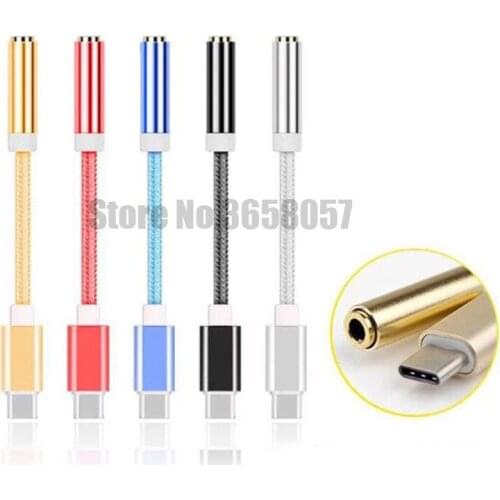 500pcs USB 3.1 Type C to 3.5mm Adapter Cable Headphone Earphone Jack adapter For Nexus 5X 6P / OnePlus 2