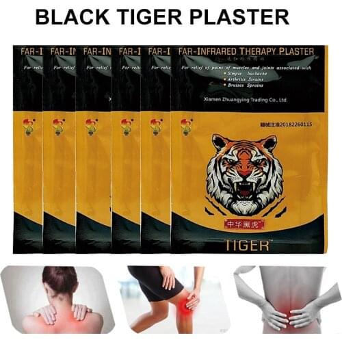 8pcs/bag Black Tiger Plaster Pain Plaster Eliminate Muscle Joints Pain Shoulder Pain Join Pain Chinese Herbal Medicine