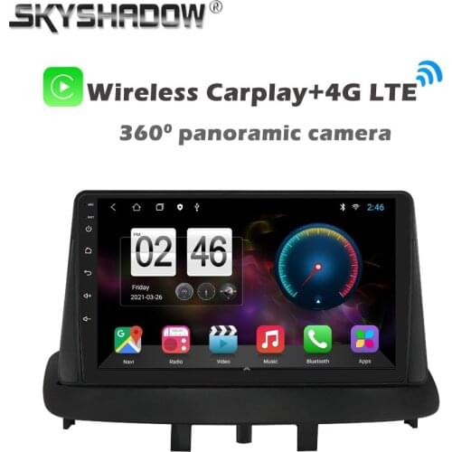 360 Panoramic Camera CanBus 6GB+128G Android 10.0 Car DVD Player GPS WIFI Bluetooth 5.0 RDS Radio For Renault Megane 3 2008-2014