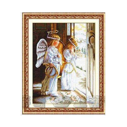 FREE delivery Top Quality hot selling lovely counted cross stitch kit dome angel and girl pray wish dome