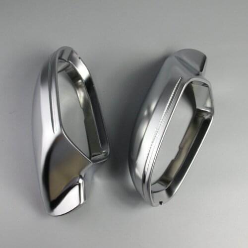 High quality 1 pair For Audi A6 C7 PA Side Assist Support matt Silver chrome mirror case rearview mirror cover shell