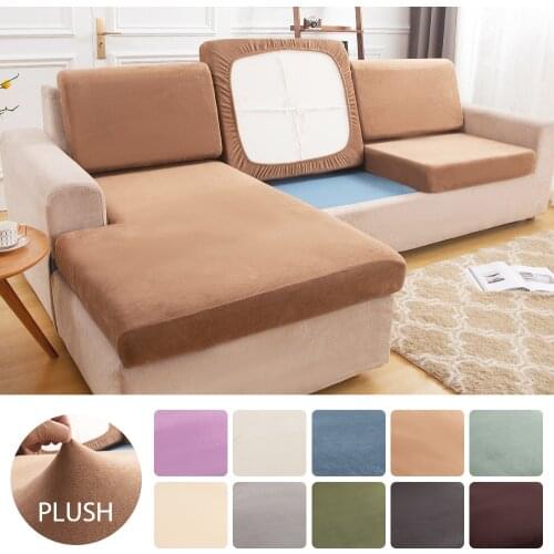 Plush Sofa Cushion Cover for Living Room Corner Couch Seat Cover Elastic 1/2/3/4 Seater Sofas Case Stretch Seatback Protector