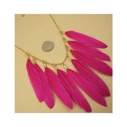 Ethnic jewelry boho chic vintage hand made feather necklace/wholesale/gros collier femme/neckless/colar/collana/collares etnicos