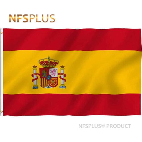 Spain Flag 90x150cm Polyester Printed Spanish National Flags and Banners for Decoration Celebration Exhibition Parade Sports