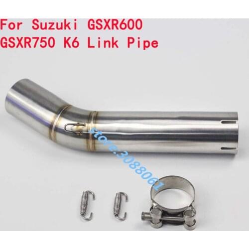 GSXR 600 750 Motorcycle Exhaust Coonecter Middle Pipe Motorbike Stainless Steel Link Pipe For SUZUKI GSXR600 GSXR750 K6 K7 K8
