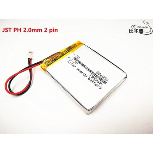 JST PH 2.0mm 2 pin Good Qulity 3.7V,1500mAH,504050 Polymer lithium ion / Li-ion battery for TOY,POWER BANK,GPS,mp3,mp4