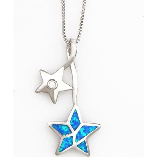 JZP0152 Star pendants blue opal high jewelry necklace pendants (for men and women)