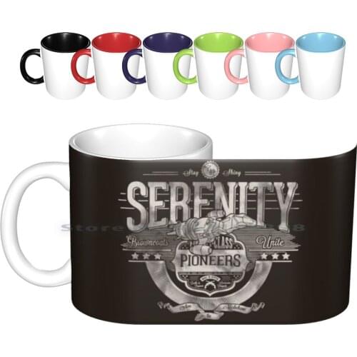 Space Pioneers Ceramic Mugs Coffee Cups Milk Tea Mug Serenity Firefly Space Captain Mal Reynolds Jayne Cobb Joss Whedon Brown