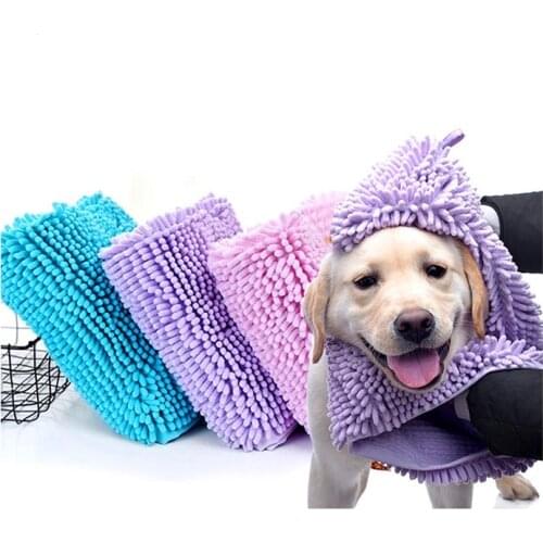 Multipurpose Pet Cat Dog Soft Bath Towel Cleaning Wipes Magic Hair Dry Towel Blanket FIber chenille Puppy Dog Towel Grooming