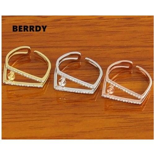 Fashion Pearl Ring Mountings, Ring Findings, Ring Jewelry Parts Fittings Charm Accessories Silver Jewellery