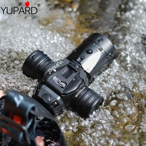 Scuba diving powerful L2 flashlight fill light diver waterproof T6 LED headlamp underwater headlight torch lantern yellow light