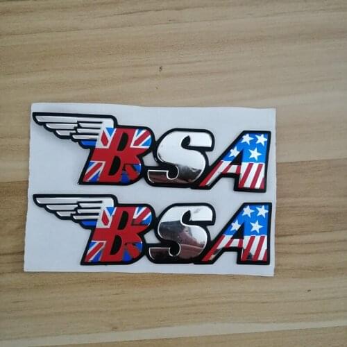 Motorcycle 3D Decorated Car Waterproof Logo Silver Color Emblem Side Fairing Cover Stickers Decal for BSA
