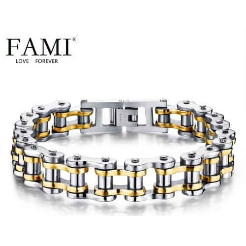 FAMI MAN BRACELETS kpop Titanium steel mens bracelet FRIEND jewelry personality motorcycle chain Korean jewelry MEN ACCESSORIES