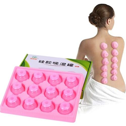 12pcs Vacuum Cupping Cups Set Cans Silica Gel Anti Cellulite Massage Chinese Therapy Face Cupping Set Cans For Health Massage