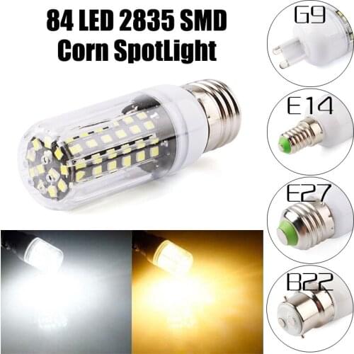 Newest Design 220V 110V LED Corn Lamp E27 E14 G9 B22 Base 2835 SMD 84Leds Lampada Led Bulb 7W Chandelier Candle Lighting