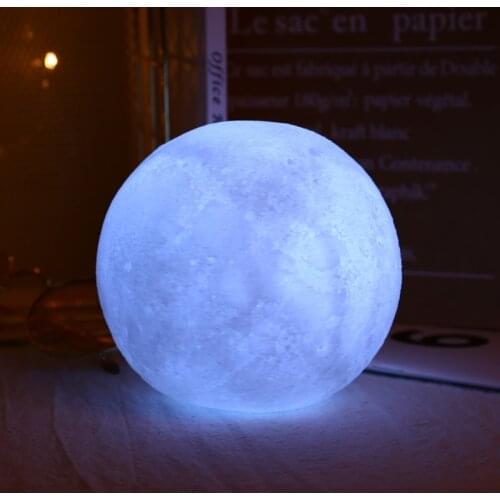 Bedside Lamp 3D Print Moon Lamp Lights Lampara De Mesa LED Night Light Bedroom Romantic Table Lamps Color Change Home Decor