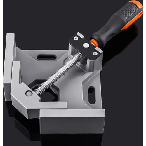 90 Degree Adjustable Right Angle Clamp for Clamping Corner Clips Single Handle Tool Aluminum Alloy Woodworking Clamp