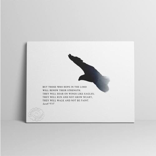 Bible Verse Wall Art Of Isaiah 4031, They Will Soar On Wings Like Eagles, Printable Eagle Artwork Print For Your Christian Hom