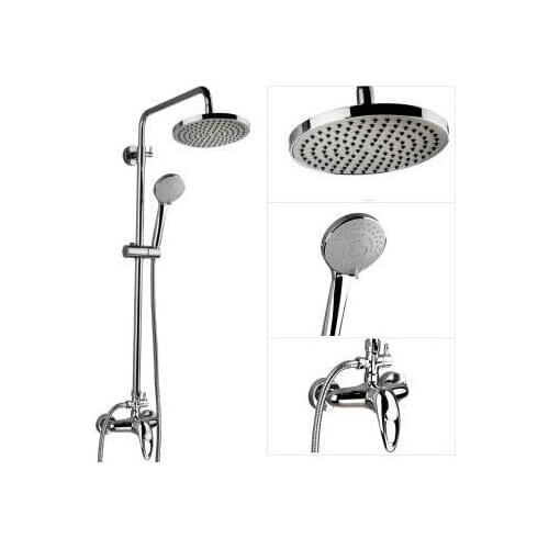 Bathroom rainfall shower faucet mixer tap, Brass wall mounted shower faucet set, Shower faucet shower head stainless steel hoses