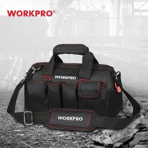 WORKPRO 12 Inch Tool Bags Zipper Portable Waterproof Electrician Bag Multifunction Canvas Tool Organizer