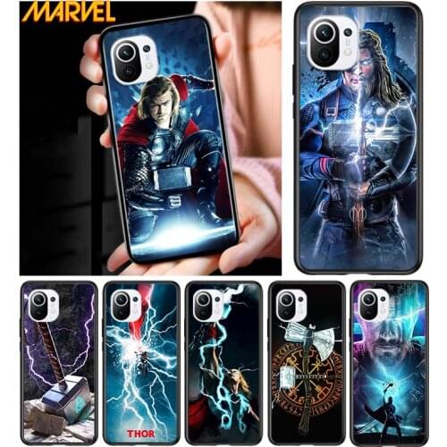 Thor marvel hero for Xiaomi Mi 11 10T Note 10 Ultra 5G 9 9T SE 8 A3 A2 A1 6X Pro Play F1 Lite 5G Black Phone Case