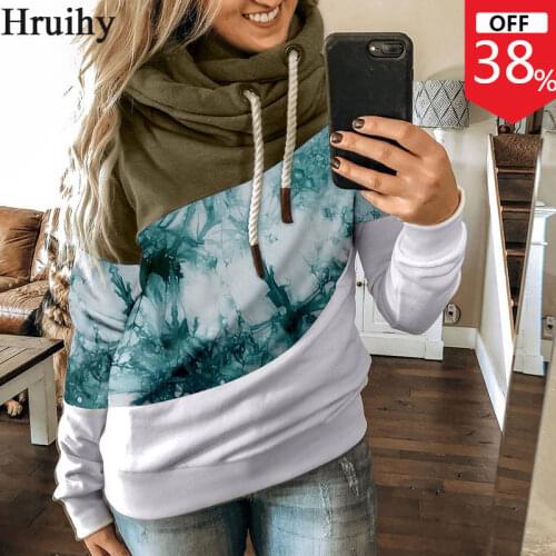 Hoodies Women Stitching Hooded Fleece Printing Casual Plus Size Hoodie Streetwear Fashion New Letter Printing Sweatshirt Women