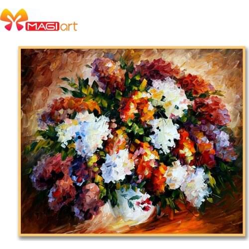 Cross stitch kits Embroidery needlework sets 11CT water soluble canvas patterns 14CT Colorful flowers -NCMF334