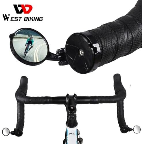 WEST BIKING Bicycle Rearview Road Bike Handlebar Mirror 360 Degree Rotatable Bike Accessories Safe Cycling Handlebar Rear Mirror