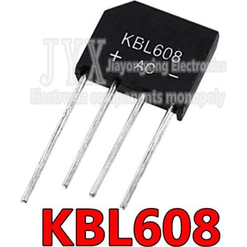 5PCS/LOT KBL608 KBL 608 ZIP-4 Bridge Pile 6A 800V Flat Bridge Rectifier New