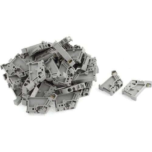 50Pcs 35mm DIN Rail Terminal Block End Stopper Mounting Clips Drop shipping