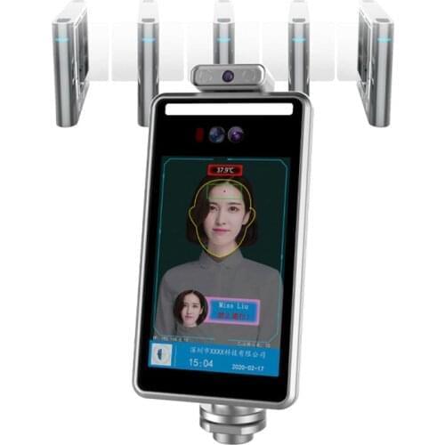 8 inch Live Face Recognition Thermometer Time Attendance And Access Control System