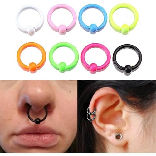 8Pcs/10Pcs Body Piercing Jewelry Nose Ring Nose Lip Hoop Cartilage Tragus Helix Ear Piercing Surgical Steel Rings