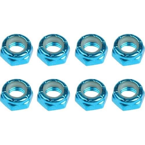8pcs Carbon Steel Skateboard Nuts Truck Wheel Axle Screw Nuts Longboard Accessories