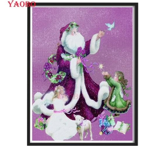 Santa Claus And Angel Girl 5D diamond embroidery diamond painting cross stitch christmas gift diamond mosaic DIY wall Decorative