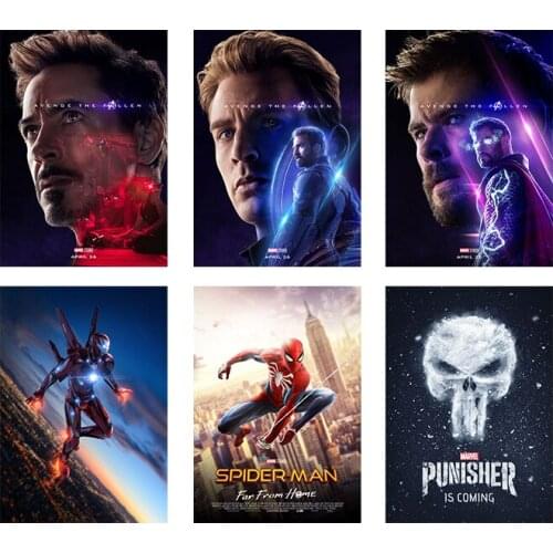 Diamond Painting Marvel Superhero Iron Man Captain America Spiderman Diamond Embroidery Cross Stitch Mosaic Home Decoration