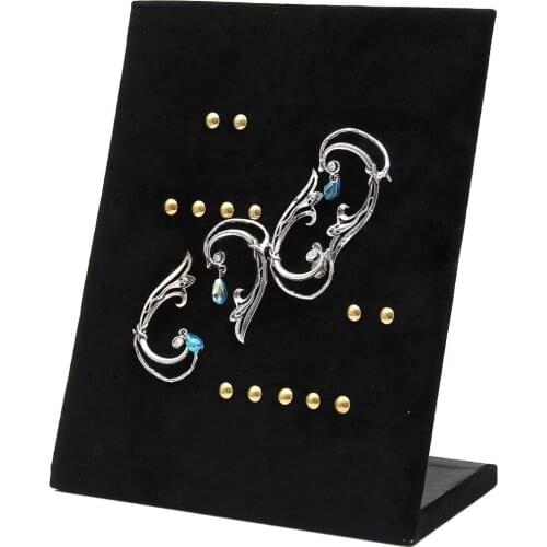 Velvet Display Stand 30 Pair Earring Standcolor Jewelery: Black