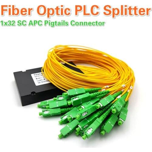 Free Shipping 1x32 Fiber Optic PLC Splitter Fiber splitters Fiber pigtails with SC APC Connector