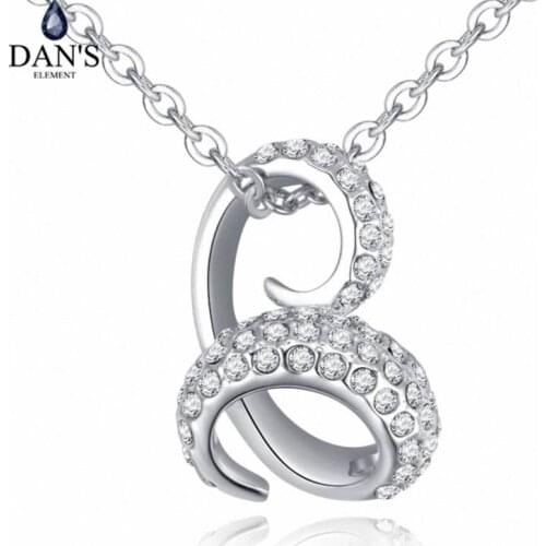 DANS ELEMENT 3Colors Real Rose Gold Color Austrian Crystals Sweater pendant necklace for women monkey style #132013