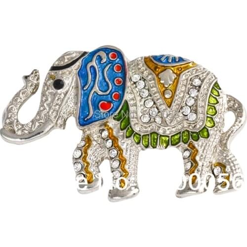 Decorative Cute Diamante Felt Elephant Brooches Wholesale Designer Costume Jewelry Animal Brosche Men Lapel Pin X0036