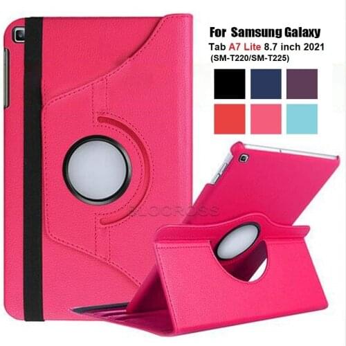 For Samsung Galaxy SM-T220 SM-T225 Tab A7 lite Tablet Case Tab A8.7 T220 T225 Cover 360 Rotating Stand Flip Smart Cover with Pen